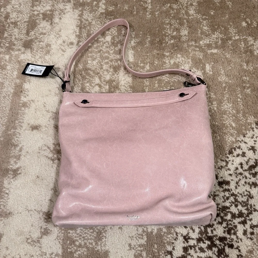 Botkier Warren Magnolia Leather‎ Convertible Hobo Greige Crossbody Bag Studded
